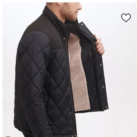 NWT Cole Hann Men’s 28 Tonal Mix Media Diamond With Faux Sherpa Lining Size XXL - Picture 3 of 11